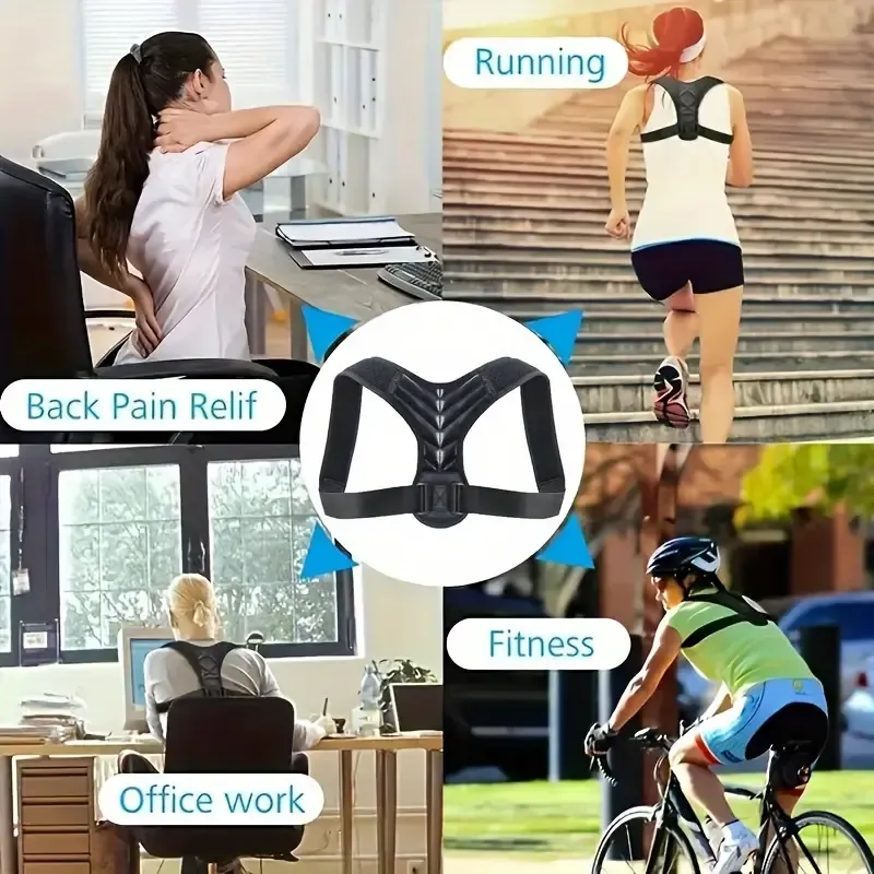 Posture Back Brace For Men And Women, Breathable Material And Durable Buckle - Adjustable Back Support With Stylish Patterns