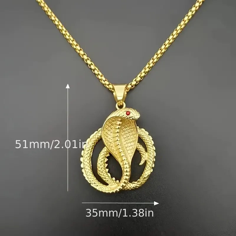 Gold-Tone Cobra Pendant Necklace