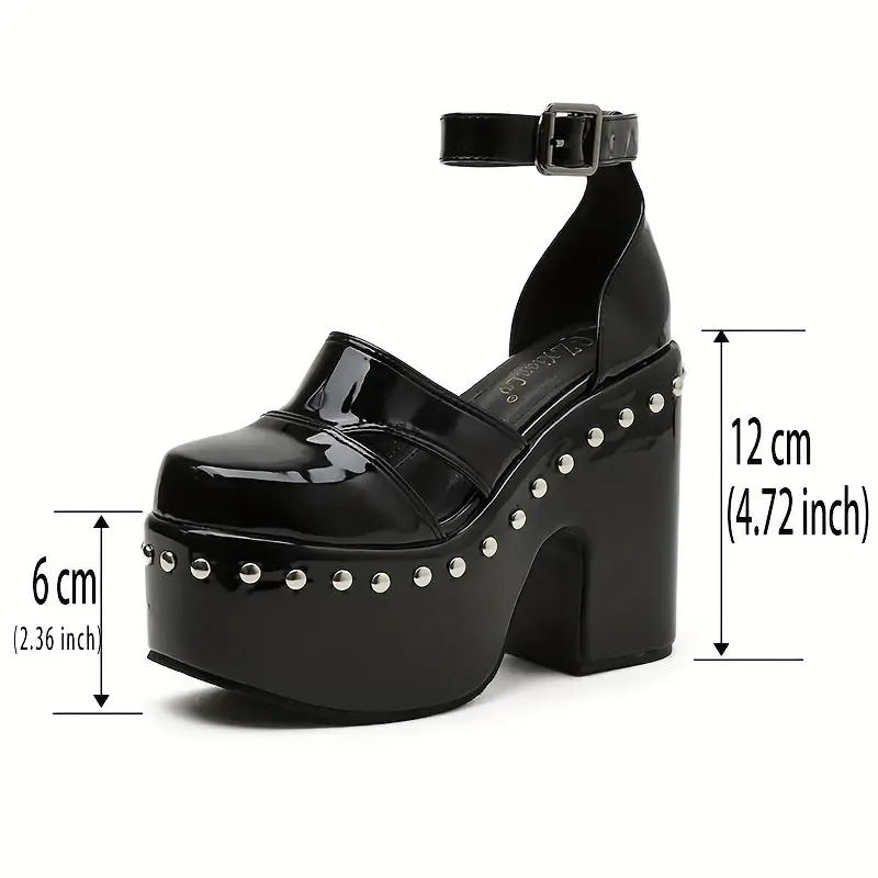 Stylish Metal Bead Embellished Block Heel Pumps