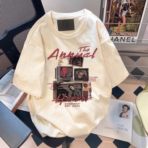 American streetwear brand pure cotton short-sleeved shirt