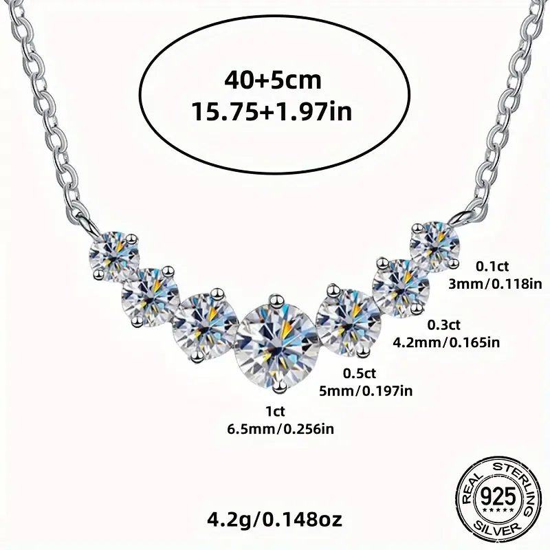 925 Sterling Silver Moissanite Necklace