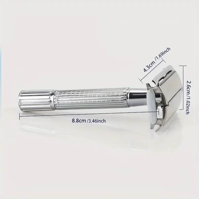 3pcs Vintage Safety Razor For Men Double Edge Stainless Steel Razor With Mirror Travel Case Butterfly Open Safety Razor
