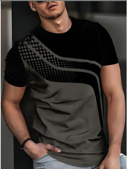 Hot-selling street hip-hop T-shirt: New men's casual crew-neck short-sleeved T-shirt