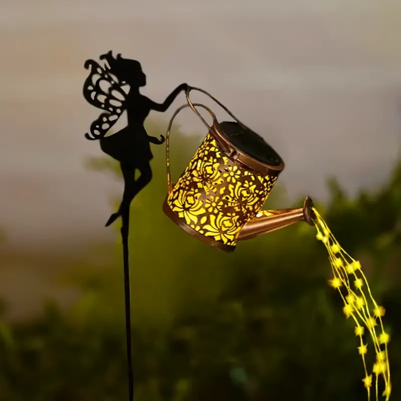 Enchanting Solar Fairy Watering Can With Cascading Lights