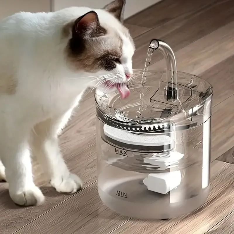 1.8L Smart Pet Water Fountain, Automatic Cat Water Fountain, Transparent Ultra Quiet Cat Water Dispenser For Indoor Cats