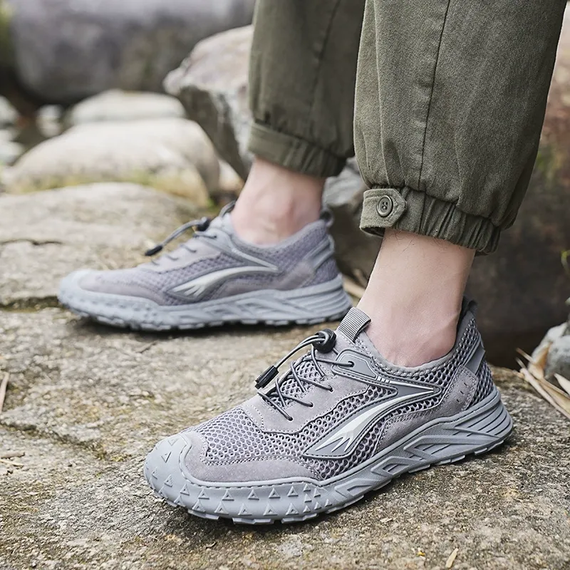 Summer new mesh surface men's sports shoes, mesh soft soles outdoor casual mesh fabric sports shoes