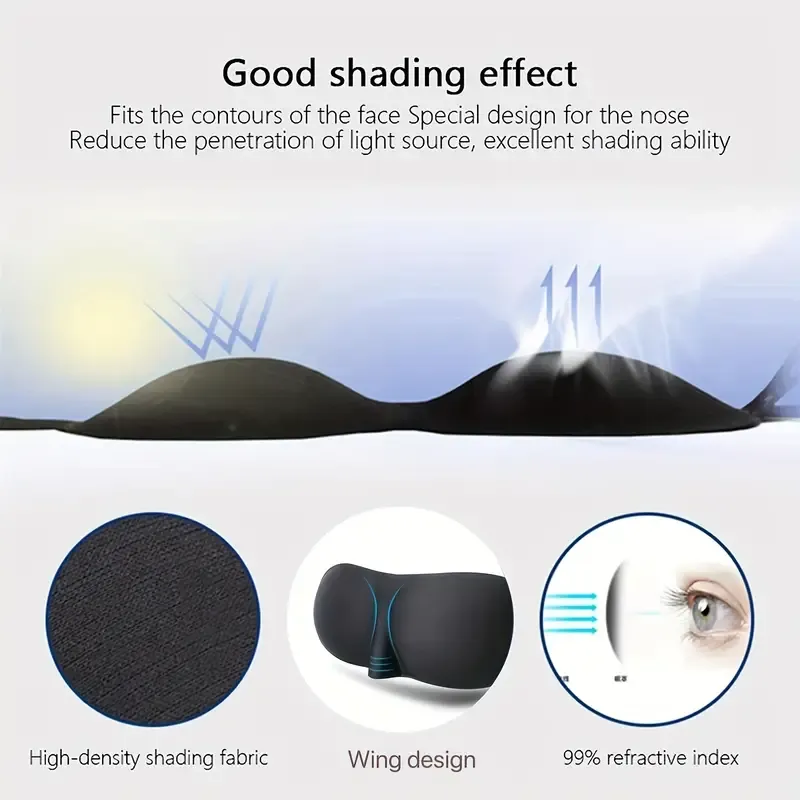 1pc 3D Sleep Mask Contoured Blindfold Sleeping Aid Soft Memory Foam Eye Mask For Sleeping Travel, Nap, Blockout Light Eye Cover