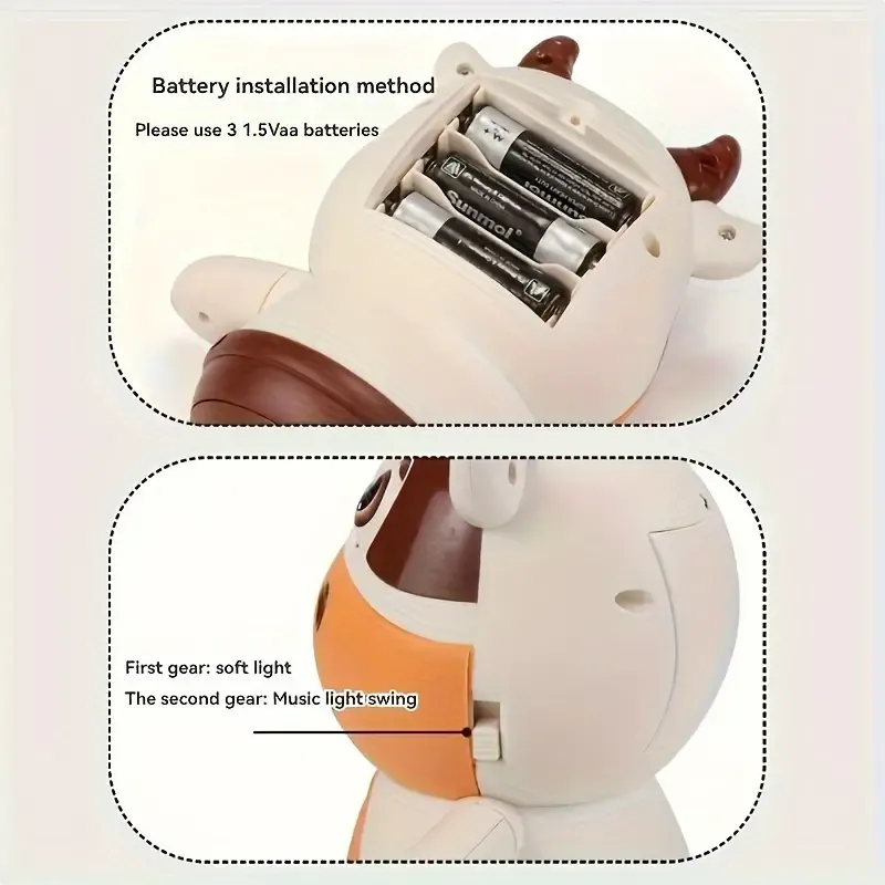 Interactive Dancing Cow Toy with Music and Lights
