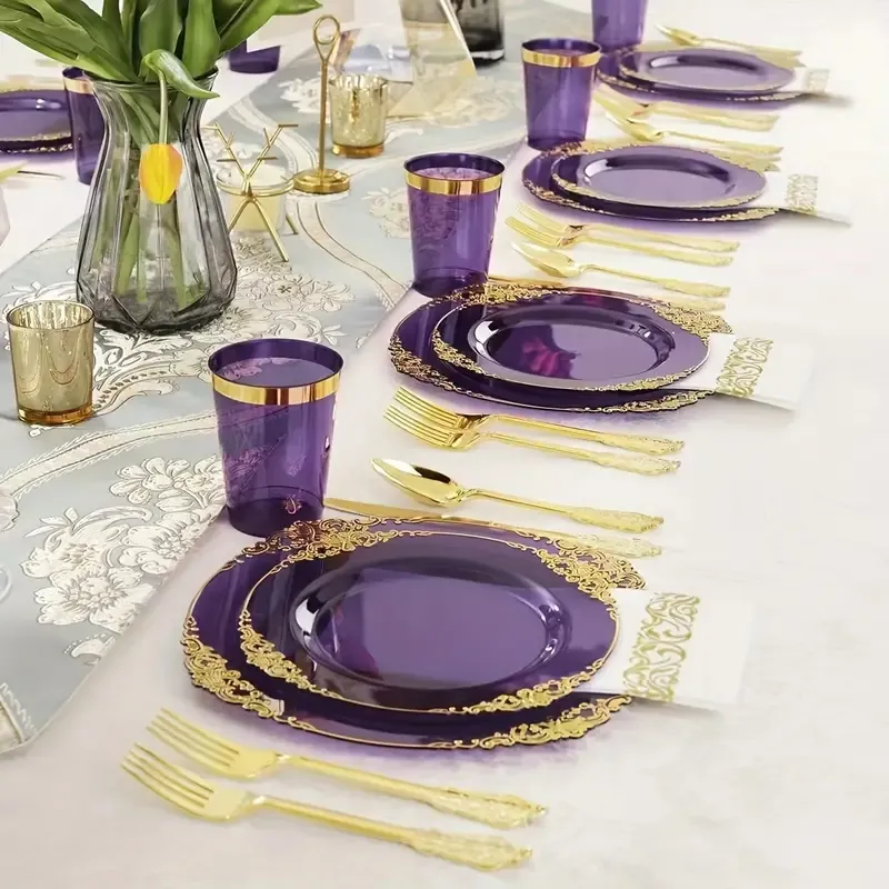 Purple Party Tableware Set