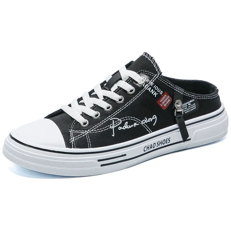 Breathable head-covering canvas shoes, casual men's shoes, half-trousers, trendy shoes