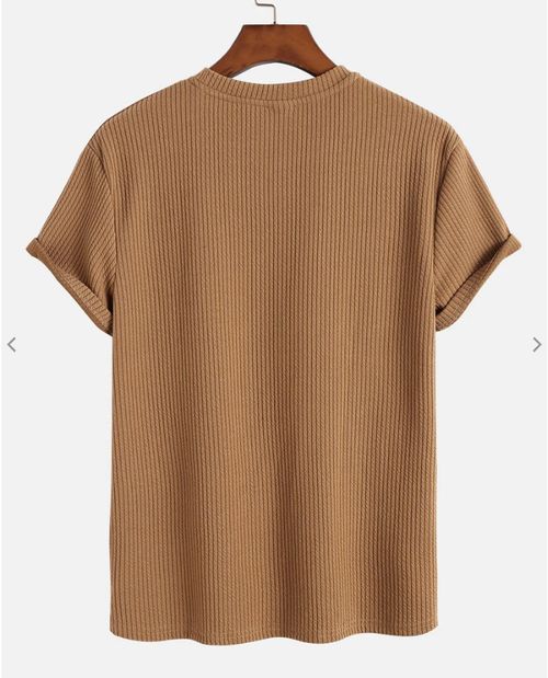 Men's Summer Classic Fashion, Ribbed And Solid Crew Neck And Short Sleeve T-shirt, Comfy And Breathable Leisure Tops For Casual, Daily And Outdoors Wear
