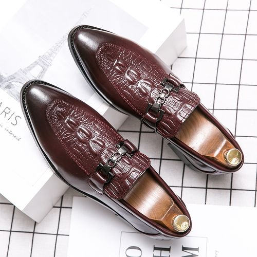 Amazon wish LAZADA cross-border casual leather shoes British fashion pointed men's leather shoes