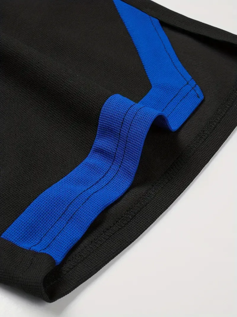 Men's Casual Sportswear Set, Fashionable Versatile Two-Piece Outfit With Blue Accents, Short Sleeve T-shirt And Shorts Combo