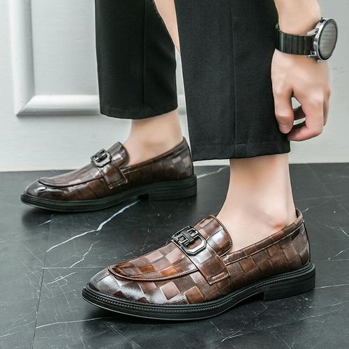 Elegant Men's Slip-On Loafers - Fashionable British Style, Durable Faux with Rubber Sole for Weddings & Casual Wear