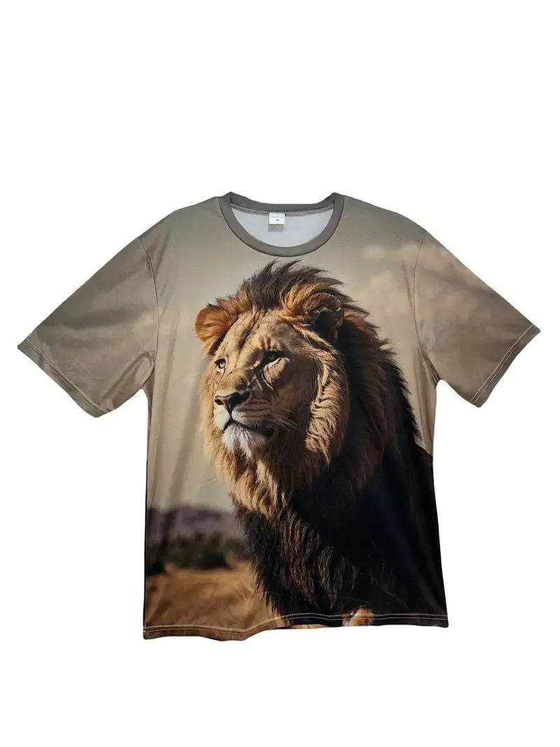 Summer-Ready Lion Pattern Tee