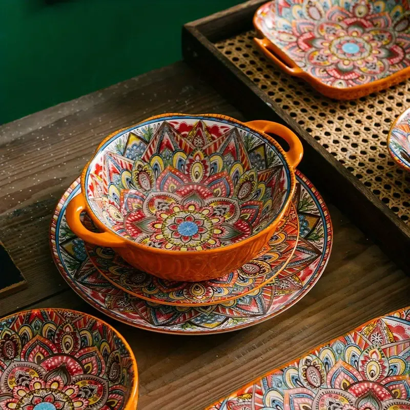 Bohemian Handcrafted Ceramic Dinnerware Set