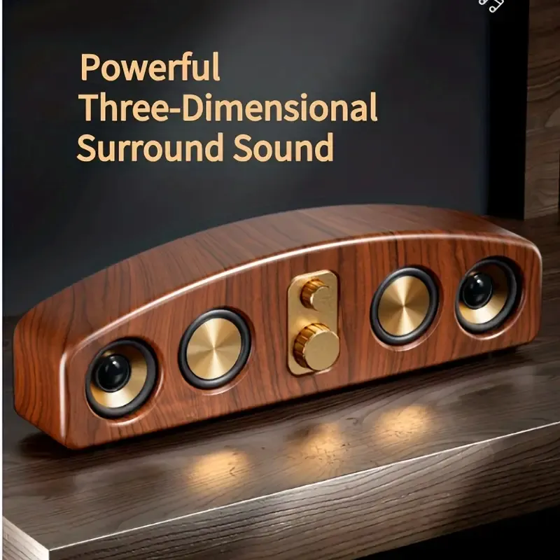Wood Grain Wireless Connection Speakers