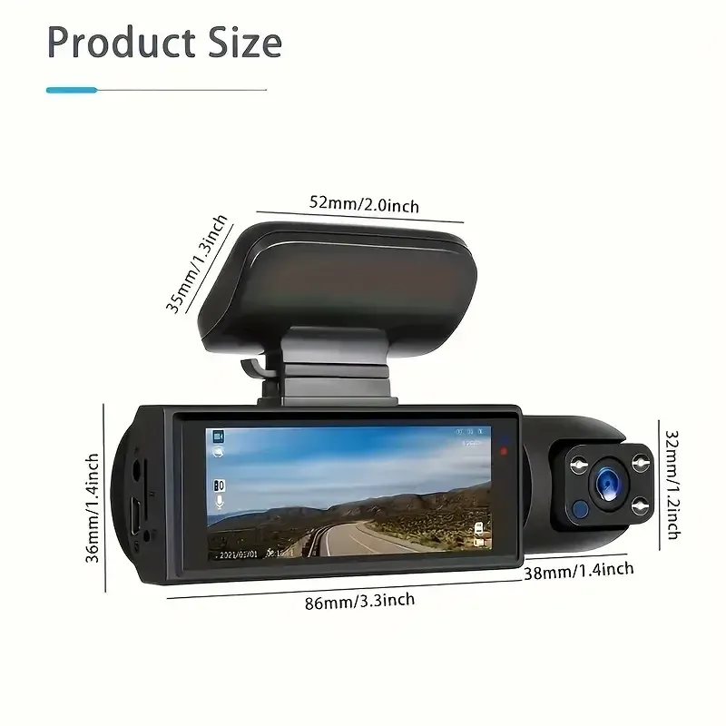 1080P Dual Camera, Dash Cam For Cars