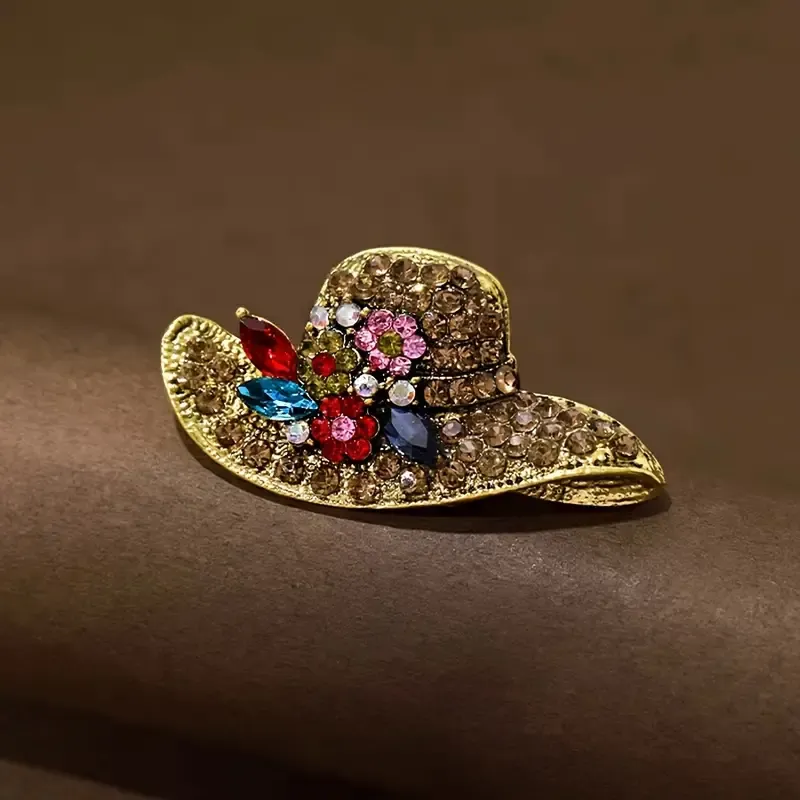 Vintage Style Hat Alloy Brooch Pin