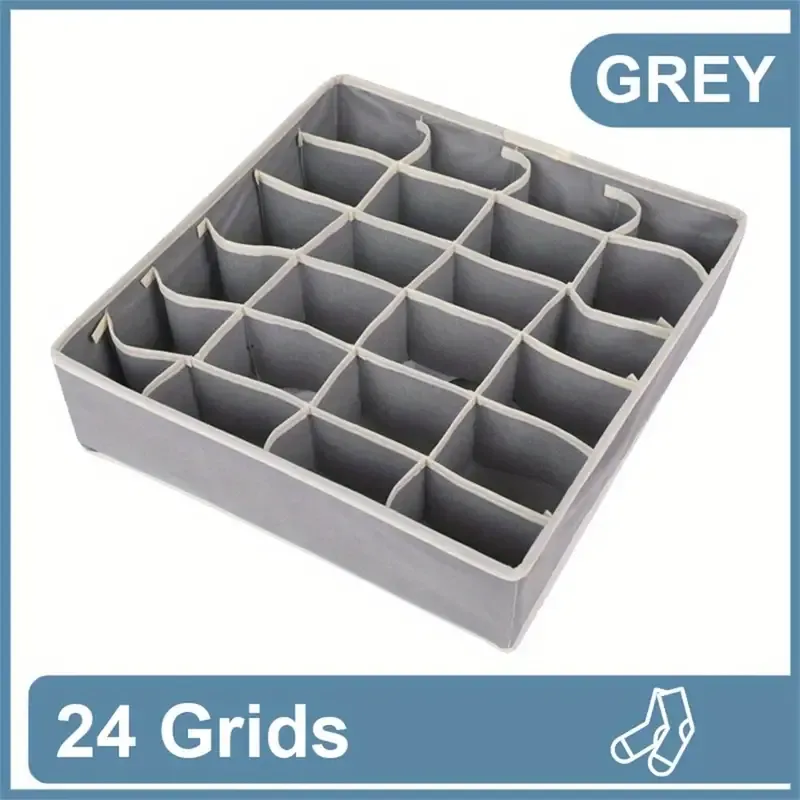 1 Pc Wardrobe Socks Storage Bag With Grids, Versatile Space Saving Container, Multifunctional Underwears, Ties Organizer