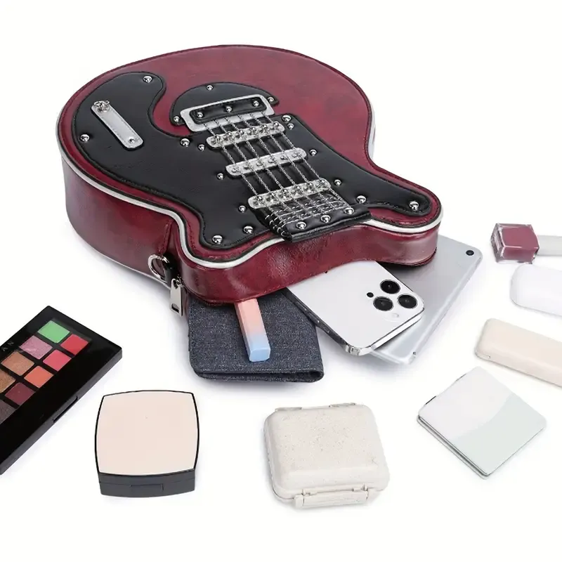 Guitar-Shaped Crossbody Bag