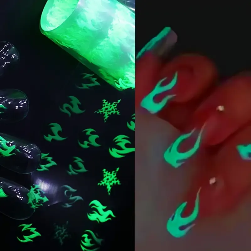 Fluorescent flame transfer nail paper