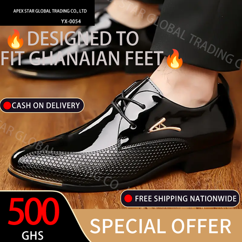 Plus Size Men's Solid Colour Plain Toe Faux Patent Leather Upper Dress Shoes, Comfy Non Slip Durable Rubber Sole Formal Shoes