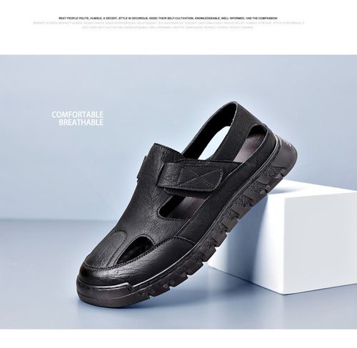Fashionable sewn thread casual Baotou beach shoes for men