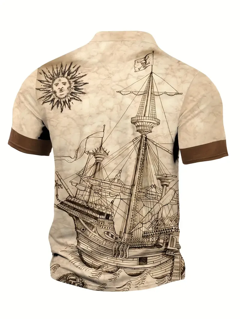 Vintage Nautical Henley Shirt