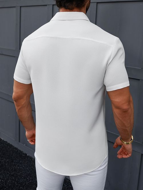 Men's casual lapel short-sleeved shirt