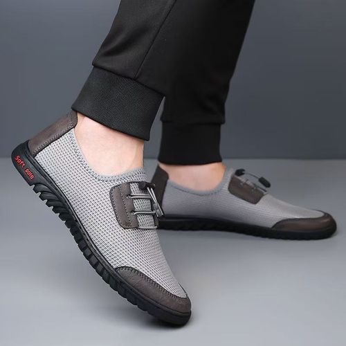 Cross-border flying mesh sneakers slip-on men's shoes