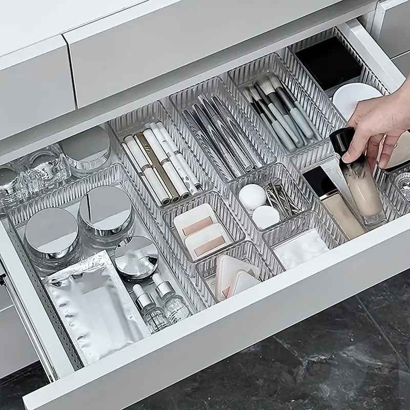 1pc Clear Drawer Design Acrylic Cosmetic Organizer For Dressing Table, Makeup Storage Box For Lipsticks, Eye Shadows, Skincare Products, Home Room Supplies