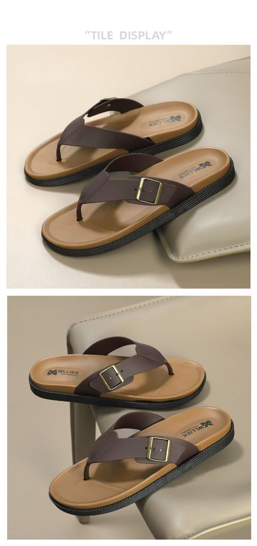 Men's flip-flops, non-slip, wear-resistant, high-end outdoor beach flip-flops for summer.