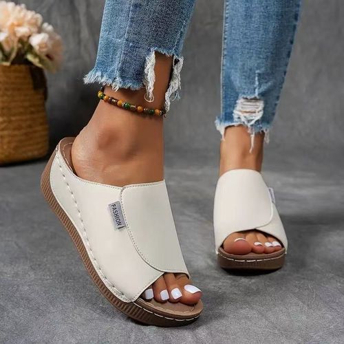 Large size thick-soled casual slippers for women