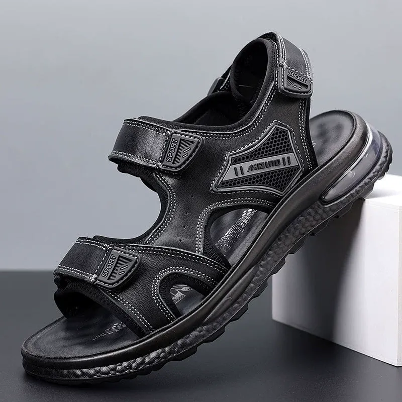 Sporty casual beach shoes, driving genuine leather cushioned shoes