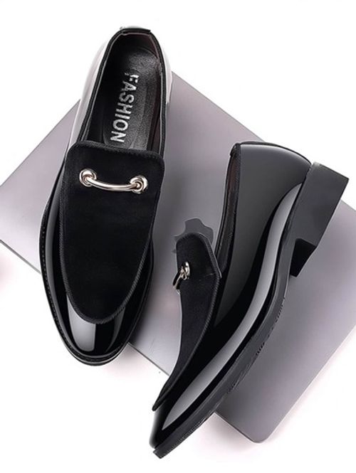 leather shoes suede patent leather casual shoes