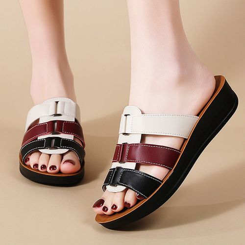 Three-color comfortable slip-on soft-soled anti-slip sandals
