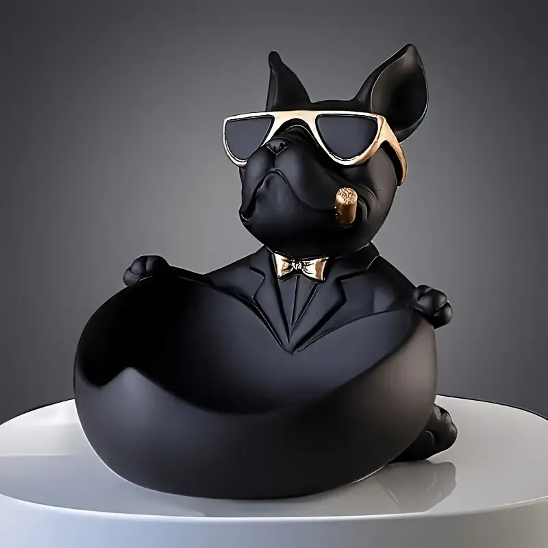 French Bulldog Resin Key Tray, Perfect for Christmas, Thanksgiving, and New Year Gifts - Animal Themed Desk Accessory, Home Decor, Party Favor, No Power Required