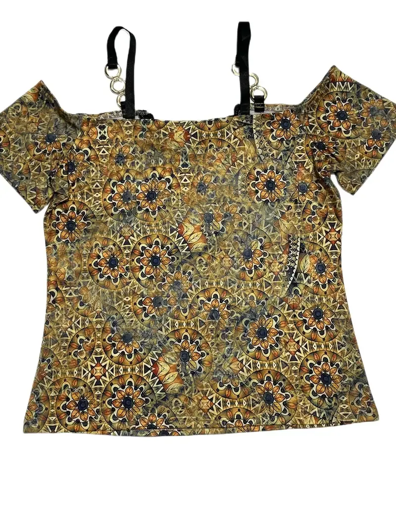 Cartoon Owl Print T-Shirt, Chain Strap Casual Top For Summer & Spring, Women's Clothing