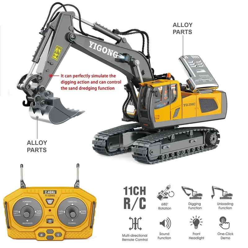 Remote Control Alloy Excavator