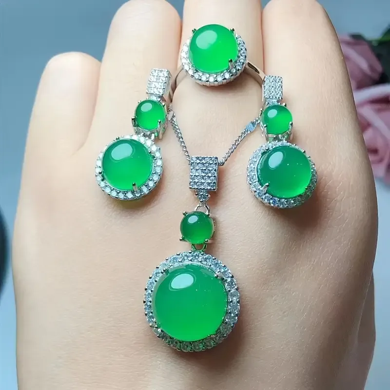 Natural Jade Jewelry Set Of Three
