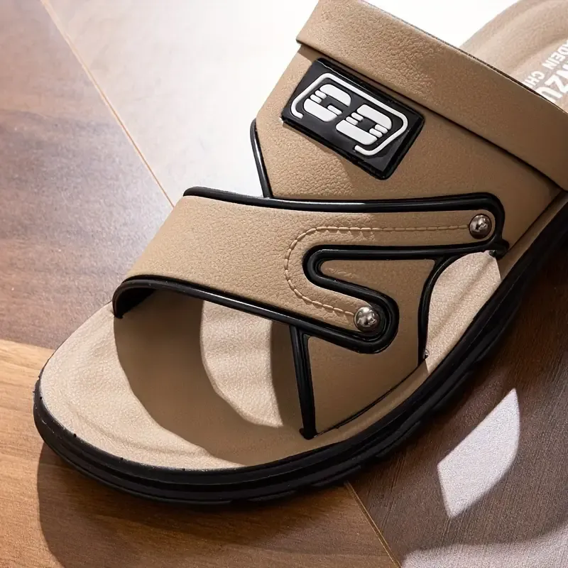 Men's Alphabet Design Casual Dual-Purpose Sandals Slippers