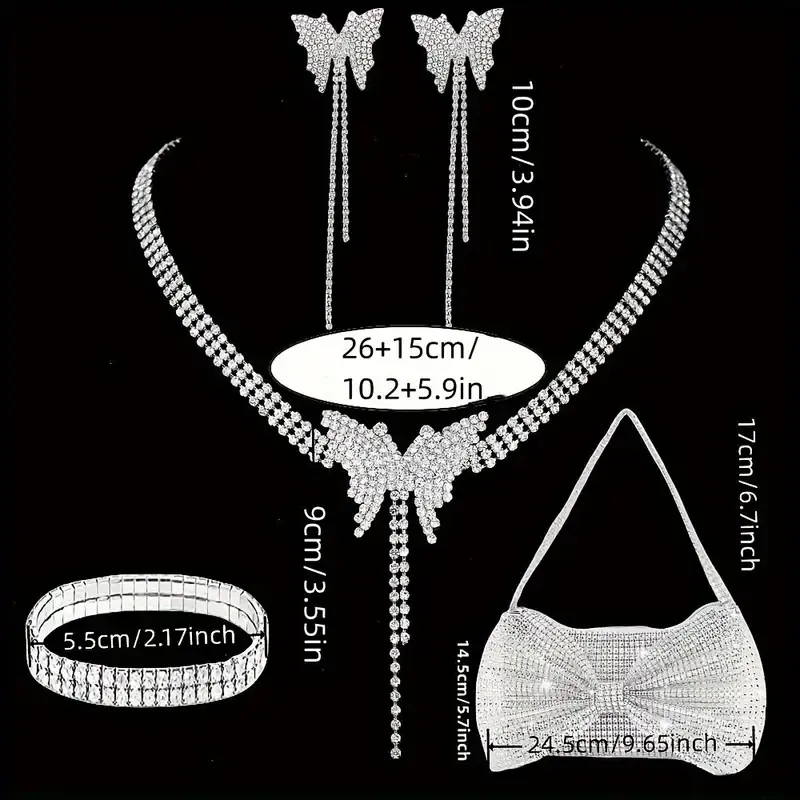 Tassel Rhinestone Jewelry Set