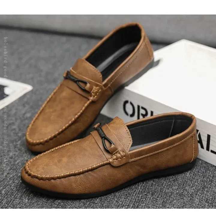 Men's casual leather shoes for men with soft soles