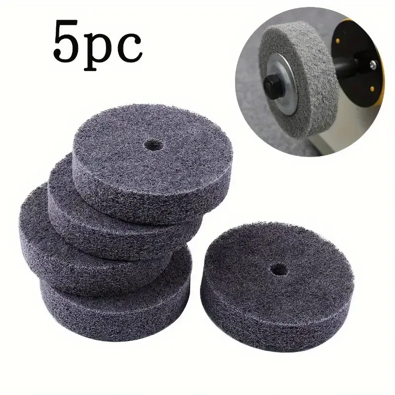 5 Pcs Fiberglass Buffing Wheels for Angle Grinder, Emery Grit Material, Compatible  Bench Buffers and Polishers