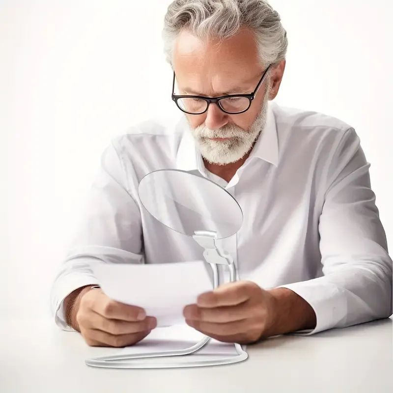 Adjustable magnifying glass with stand