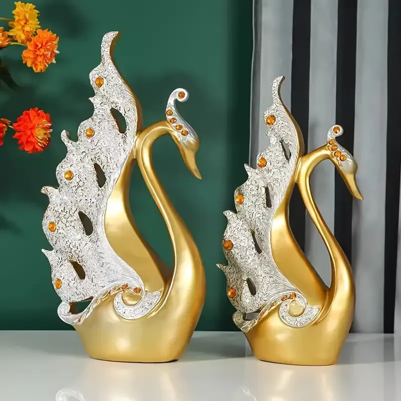 Exquisite Modern Swan Handicraft Statue