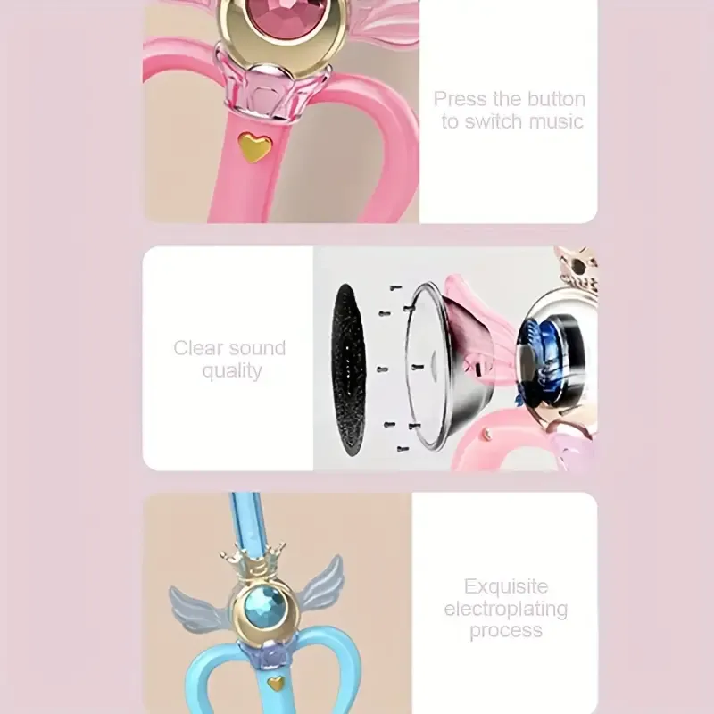 Fairy Princess Magic Wand Toy for Children with LED Lights