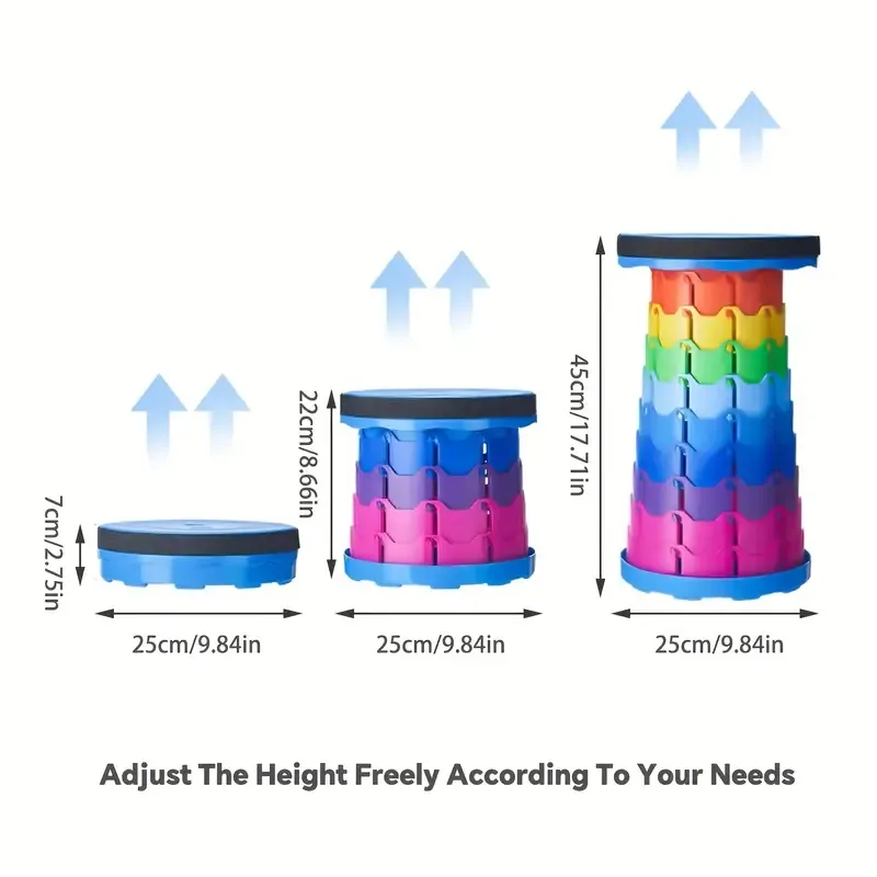 Rainbow Portable Telescopic Stool