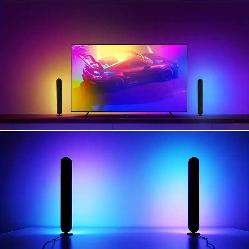 2pcs LED Strip Lights For Room, 24 Keys IR Remote Control Remote Control Smart RGB Strip Lights Gaming Lights, TV Ambient Backlight Sync With Music, RGB Desk Lamp For TV, PC, Room, Party Decoration
